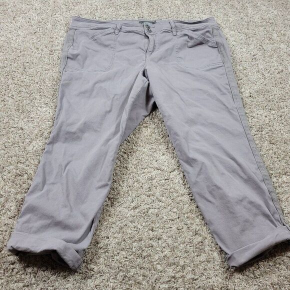 Torrid Jeans Womens 24 Gray Crop Aviator Skinny Stretch Twill Mid Rise Denim - Picture 1 of 8